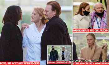 Bono celebrates his 61st by the river in London with celebrity chums