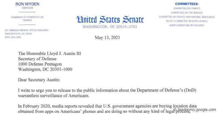 DoD tracking US citizens without warrants, says senator; response is classified