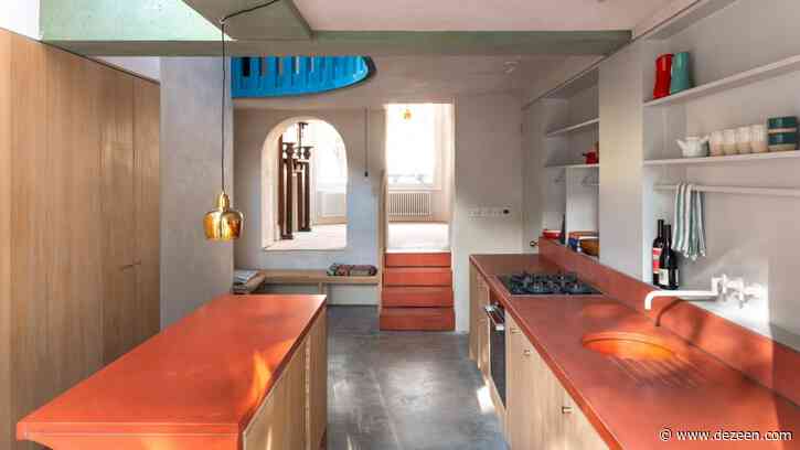 Studio Ben Allen casts pigmented concrete to create colourful surfaces inside House Recast