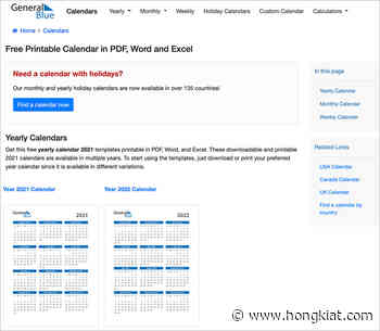 10+ Sites to Download Free Printable Calendar Templates