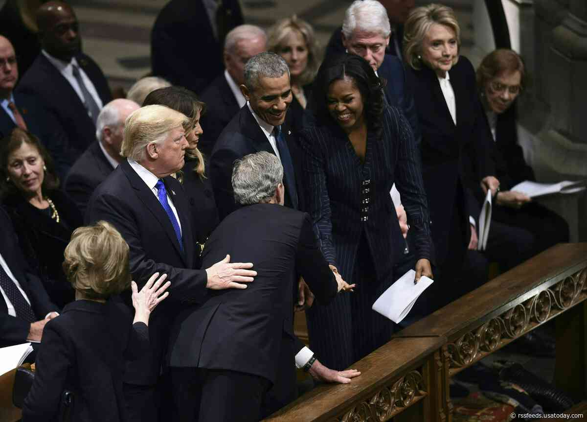 George W. Bush gave Michelle Obama something at his father's funeral. What was it?