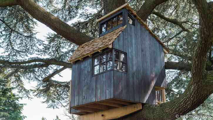 Sebastian Cox creates subtle treehouse from scorched larch
