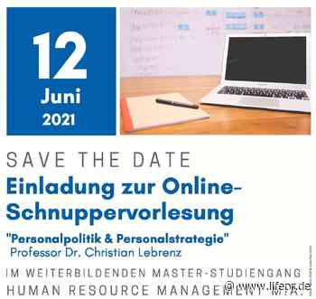 Online-Schnuppervorlesung Human Resource Management (MA), zfh - Zentrum für Fernstudien im Hochschulverbund, Pressemitteilung - lifePR
