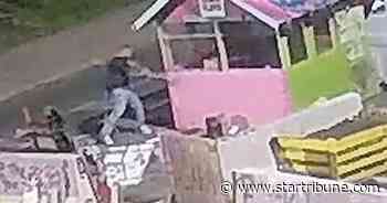 Video shows ax-wielding man inflicting damage to George Floyd Square