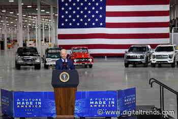 President Biden drives Ford F-150 Lightning electric-truck prototype
