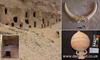 Archaeologists stumble across 250 tombs cut into a rock in Egypt that date back 4,200 years