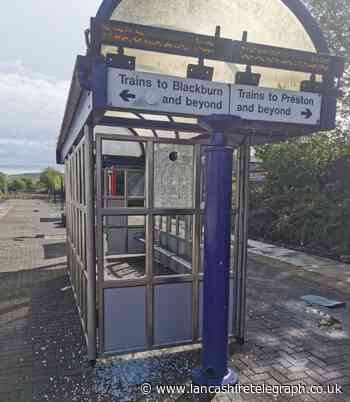 Mill Hill train station waiting area smashed to smithereens
