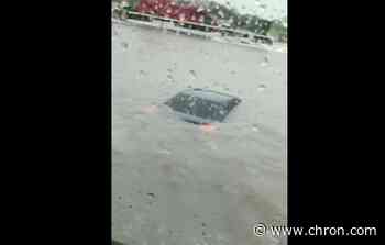 Video shows car under water as flood threat continues in South Texas