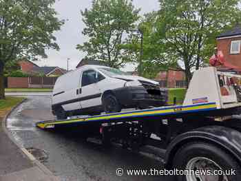 White van abandoned on Westwood Close in Farnworth
