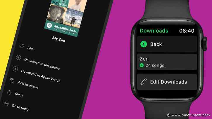 Spotify Announces Downloads and Offline Playback on Apple Watch for Premium Subscribers
