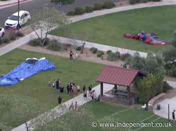 Four children in Arizona hospitalised after high winds cause bouncy castle to take off