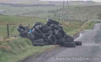 Neilston: Fly-tippers dump tyres at side of Fereneze Road - Barrhead News