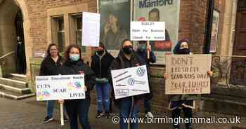 WATCH: Parents of disabled children protest yards from Dudley Council bosses' photo call - Birmingham Live