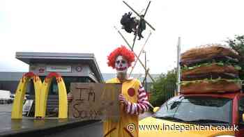 McDonald's: Animal rights group blockades fast food chain's UK depots - The Independent