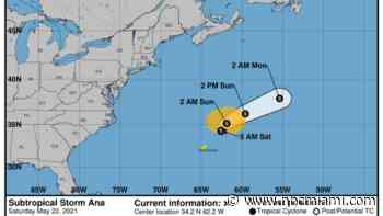 Subtropical Storm Ana Forms in Atlantic Becoming First Named Storm of the Season