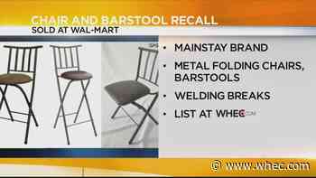 Nearly 800K folding chairs and barstools sold at Walmart recalled due to fall hazard