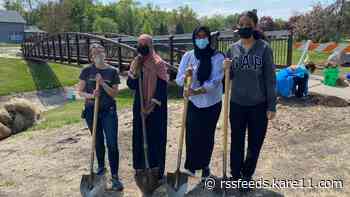 Youth, environmental organizations plant rain garden in northeast Minneapolis