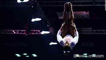 Simone Biles becomes first woman to land Yurchenko double pike in return to competition