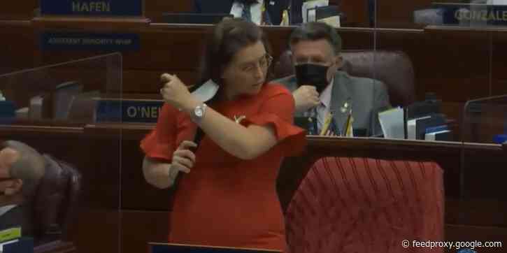 Republican lawmaker who refused to wear mask is stripped of voting and speaking privileges until she apologizes