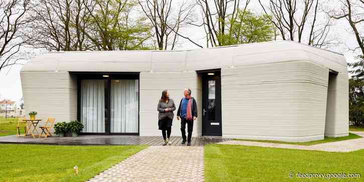 A couple just moved into a 3D-printed concrete home for about $1,400 a month- see what it's like to live in