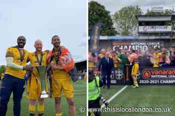 Sutton United celebrate victory with National League title