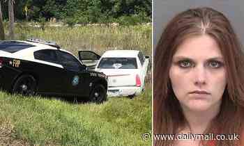 Nearly naked Florida woman, 24, arrested after leading troopers on a 110mph car chase