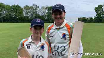 Arran Brindle: Former England player and son Harry share century stand in club match