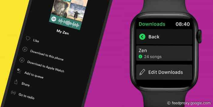 Spotify now lets you downloads tracks to your Apple Watch