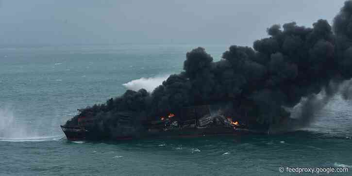 A container ship carrying chemicals near Sri Lanka has been burning for 6 days