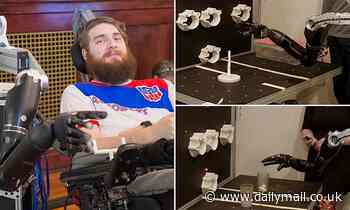 Robotic arm with a sense of touch allows paralyzed man to perform tasks by 'feel' rather than sight