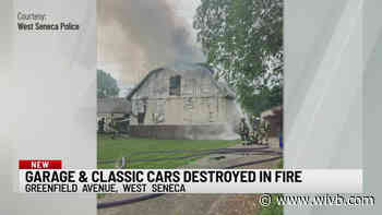 West Seneca Fire destroys garage, classic cars
