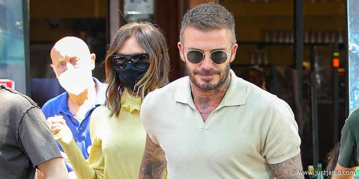 Victoria & David Beckham Coordinate Their Looks While Grabbing Lunch Before Leaving NYC