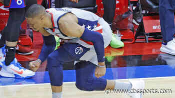 Philadelphia 76ers ban fan who dumped popcorn on Russell Westbrook's head as he limped off injured in Game 2