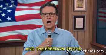 Stephen Colbert Parodies Brian Kemp’s Version of the National Anthem