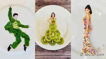 LA woman creates red carpet fashion out of food