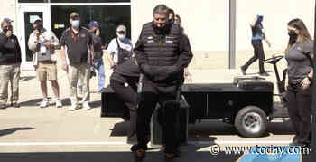 Paralyzed race car driver Sam Schmidt takes first steps thanks to new tech