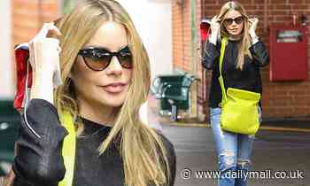 Sofia Vergara heads to nail salon in Beverly Hills looking casual in sweater and distressed jeans - Daily Mail
