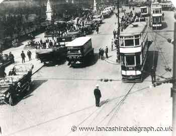 Trams and charabancs on Boulevard for Blackburn holidays