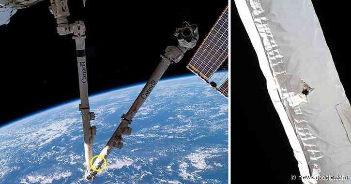 Space station robotic arm hit by orbital debris in 'lucky strike' (video) - Space.com