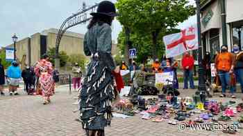 Mi'kmaq, supporters hold vigil for 215 residential school children at Sir John A statue