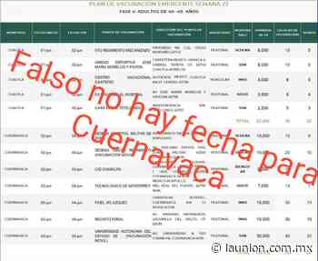 No hay vacunación en Cuernavaca esta semana para grupo de 40 a 49 años: Bienestar - Unión de Morelos
