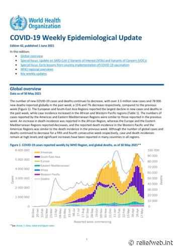 Coronavirus Disease (COVID-19): Weekly Epidemiological Update (1 June 2021) - World - ReliefWeb