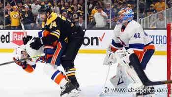 Bruins' Jake DeBrusk fined for cross-checking Islanders' Scott Mayfield in head - CBS Sports