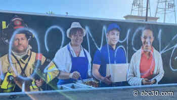 Reedley mural honoring frontline workers, first responders vandalized with anti-mask message