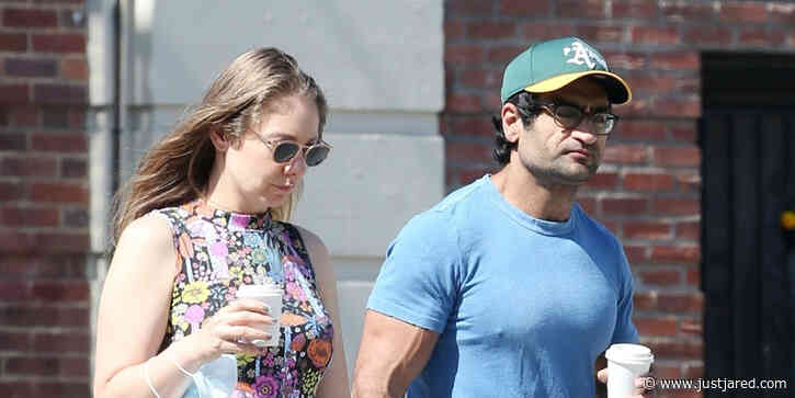 Kumail Nanjiani & Emily V. Gordon Enjoy A Walk On Their Way To Get Coffee During Memorial Day
