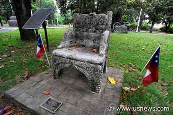 Stolen Confederate Chair Monument Back in Place -- With Glue