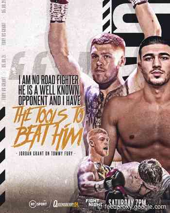 Tommy Fury vs Jordan Grant on June 5, live on BT Sport