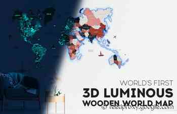 3D illuminated and luminous wall world map