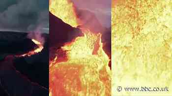 Watch: Drone crashes into erupting Icelandic volcano