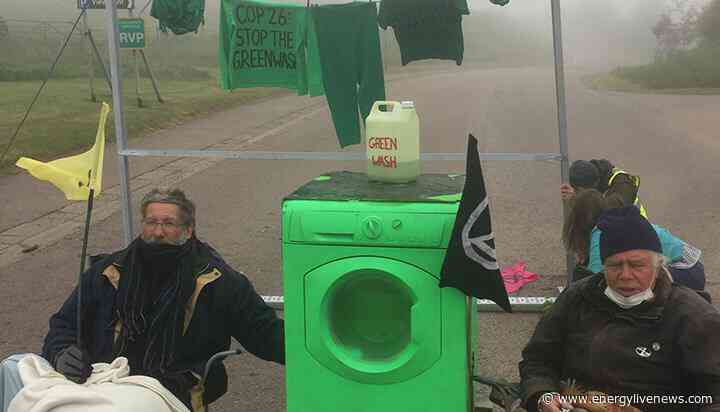 XR activists block SSE power station with washing machine